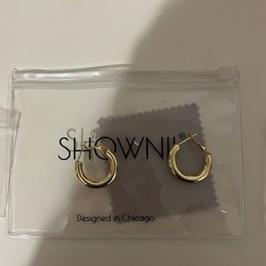 brand new gold chunky hoop earrings